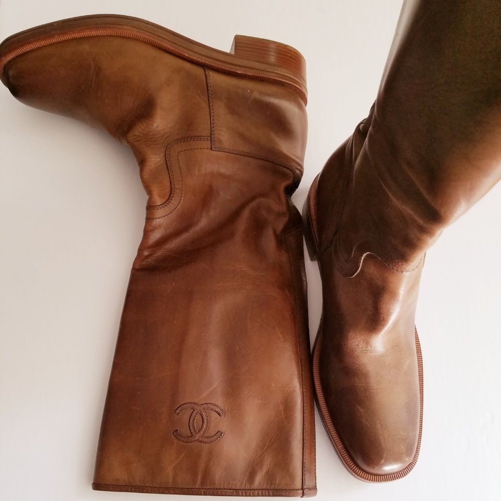CHANEL Leather Boots